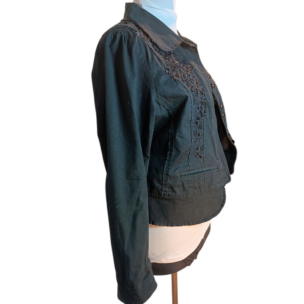Venezia beaded‎ black coat SKUW104 - Picture 7 of 10